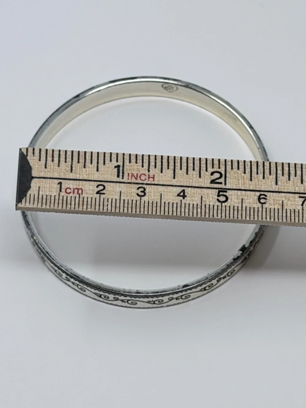 Brighton Silver Tone Scroll Etched Classic Stackable Bangle Bracelet